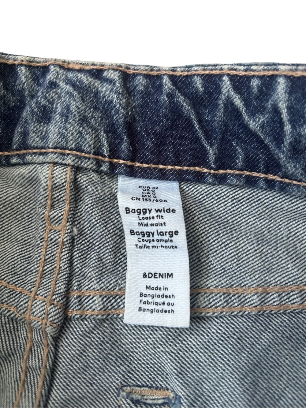 &DENIM H&M Baggy Wide-Leg Loose Fit Mid Waist Jeans - Picture 8 of 10